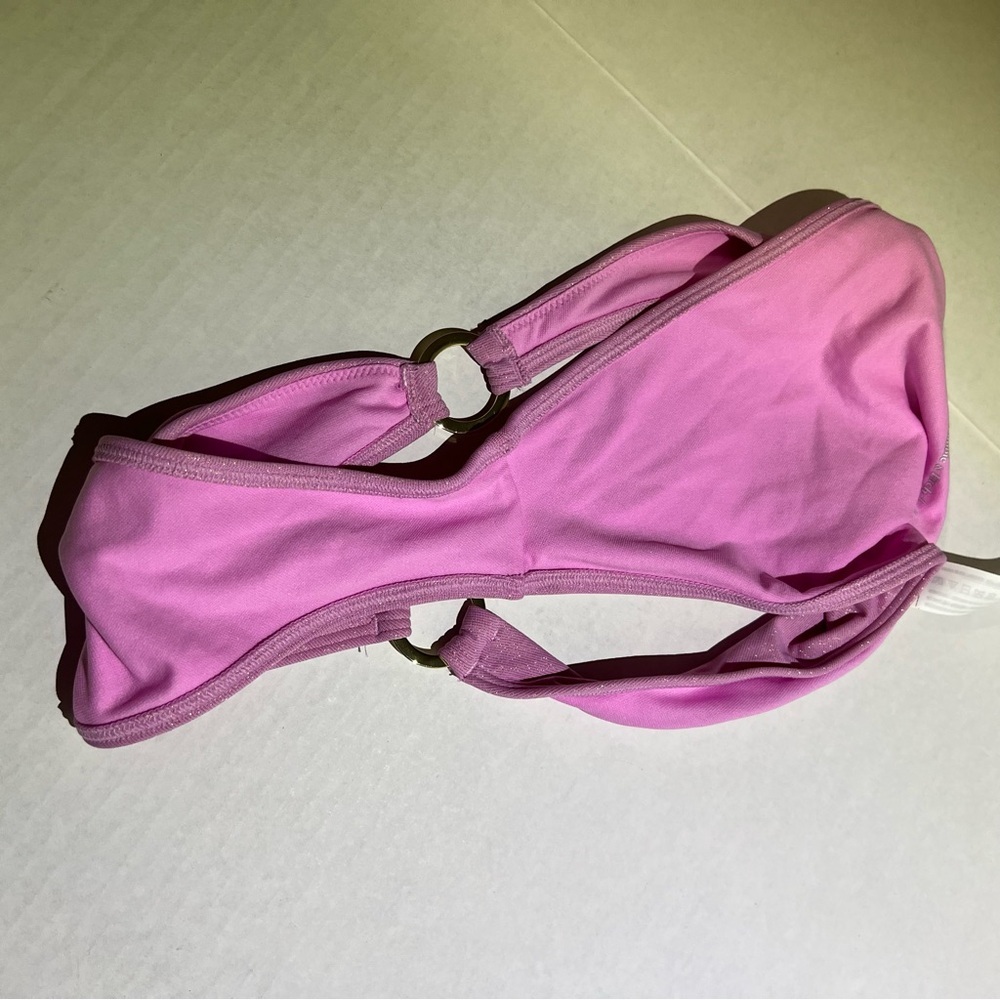 Abercrombie & Fitch Pink Shimmer Ring Detail Bikini Bottoms size Medium - Picture 7 of 7